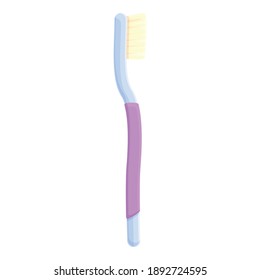 Biodegradable plastic toothbrush icon. Cartoon of biodegradable plastic toothbrush vector icon for web design isolated on white background