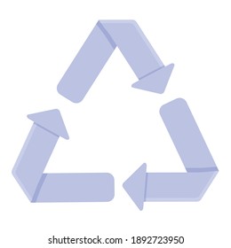 Biodegradable plastic triangle icon. Cartoon of biodegradable plastic triangle vector icon for web design isolated on white background
