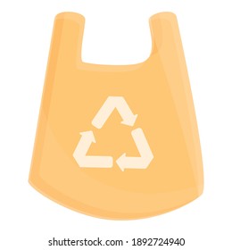 Icono de bolsa de residuos plásticos biodegradables. Dibujo de un icono vectorial de bolsas plásticas biodegradables para diseño web aislado en fondo blanco