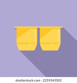 Biodegradable plastic yogurt icon flat vector. Eco recycle. Ocean waste