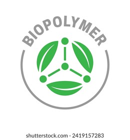 Bioabbaubare Polymere, grünes Vektorsymbol - Symbol für umweltfreundliche Kunststoffprodukte