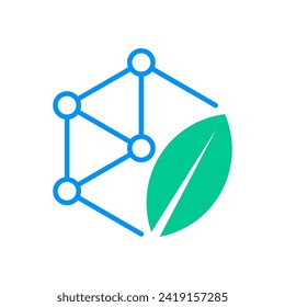 Biodegradable polymers green vector logo icon emblem - eco friendly plastic products