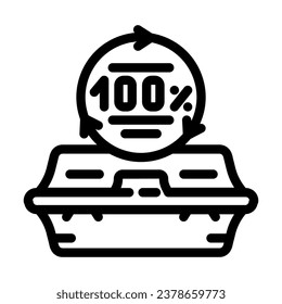 biodegradable product green living line icon vector. biodegradable product green living sign. isolated contour symbol black illustration