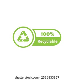 Biodegradable recyclable icon. organic bio package. Plastic free, biodegradable eco safe, recyclable and bio degradable package stamp. Vector