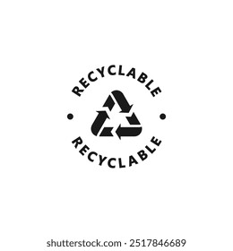 Biodegradable recyclable icon. organic bio package. Plastic free, biodegradable eco safe, recyclable and bio degradable package stamp. Vector