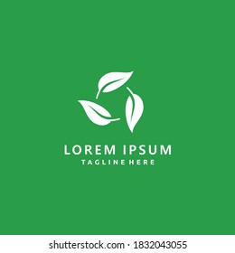 Biodegradable recyclable icon. Tree leaf abstract for vegan restaurant logo design vector