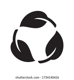 Biodegradable recyclable plastic free label vector icon. Eco safe bio recycling and degradable package stamp logo