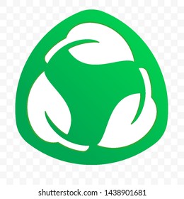 Icono vectorial de etiqueta plástica libre biodegradable. Plantilla de logotipo de embalaje ecológico seguro, reciclable y degradable