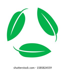 Biodegradable recyclable plastic free package icon. Vector bio recyclable degradable label logo template