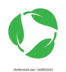 Biodegradable recyclable plastic free package icon on white background