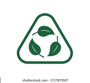 Icono del paquete de plástico libre biodegradable reciclable. Plantilla de logotipo de etiqueta degradable biológico del vector