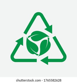 Biodegradable recyclable plastic free package icon. vector illustration