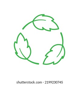 Icono de paquete de plástico libre biodegradable reciclable. Modelo de logotipo de etiqueta degradable biológico del vector