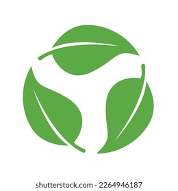 Biodegradable recyclable plastic free package icon. Vector bio recycling degradable label logo template 10 eps.