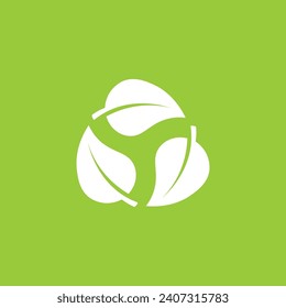 Biodegradable recyclable plastic free package icon. Vector bio recycling degradable label logo template. vector illustration.