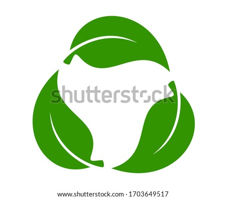 Biodegradable recyclable plastic free package icon. Vector bio recyclable degradable label logo template Stock foto © 