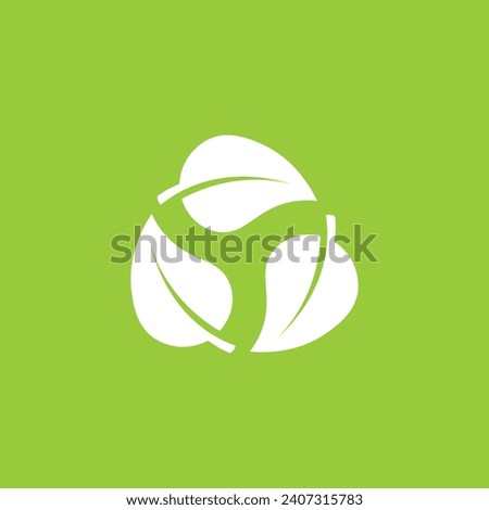 Biodegradable recyclable plastic free package icon. Vector bio recycling degradable label logo template. vector illustration.