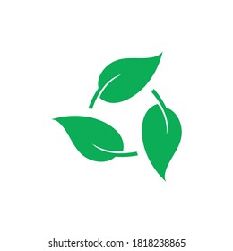 Biodegradable recycle plastic free package icon in flat style. Vector bio recycle vector isolated on white, label logo template, recycle business concept