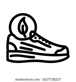 biodegradable running shoes outdoor fitness line icon vector. biodegradable running shoes outdoor fitness sign. isolated contour symbol black illustration