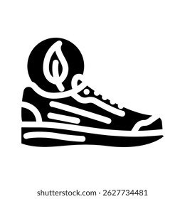 biodegradable running shoes outdoor fitness glyph icon vector. biodegradable running shoes outdoor fitness sign. isolated symbol illustration