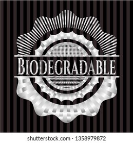 Biodegradable silver emblem or badge