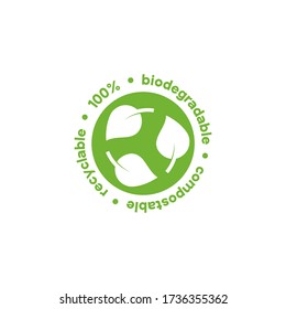Biodegradable stamp on white background. Vector illustration