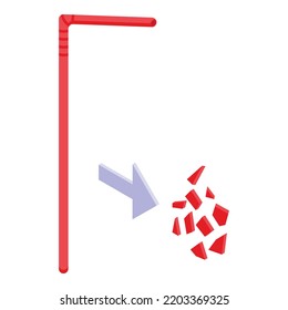 Biodegradable stick icon. Isometric of biodegradable stick vector icon for web design isolated on white background