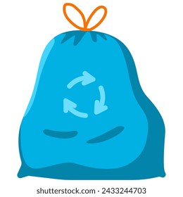 Biodegradable trash bag vector cartoon illustration isolated on a white background.