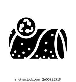 biodegradable tube sustainable beauty glyph icon vector. biodegradable tube sustainable beauty sign. isolated symbol illustration