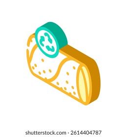 biodegradable tube sustainable beauty isometric icon vector. biodegradable tube sustainable beauty sign. isolated symbol illustration