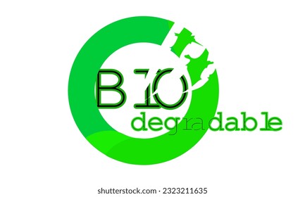 Biodegradable vector design illustration. eco-friendly material logo.