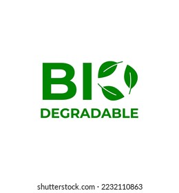 Biodegradable vector green Logo, eco friendly recycle Logo