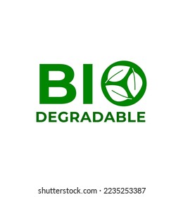 Biodegradable vector green Logo, eco friendly recycle Logo