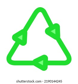 Biodegradable waste logo, reuse arrow, eco mark isolated vector illustration. Recycling symbol flat icon