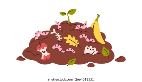 Pilha de composto de mistura de resíduos biodegradáveis