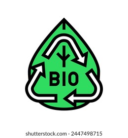 Vector de clasificación de residuos biodegradables icono de color. símbolo de clasificación de residuos biodegradables. ilustración de símbolo aislado