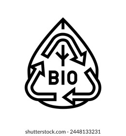 biodegradable waste sorting line icon vector. biodegradable waste sorting sign. isolated contour symbol black illustration