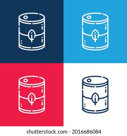Biodiesel blue and red four color minimal icon set