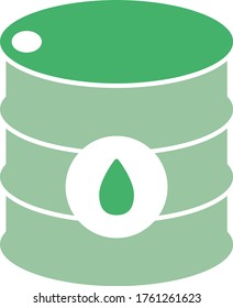 Biodiesel Drum Concept, Bio Fuel Gallon Vector Icon Design, Green Eco Energy Symbol on White background, Bioethanol storage container