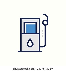 biodiesel, gas station icon, isolated blue icon in light background, perfect for blog, logo, graphic design, social media, UI, mobile app