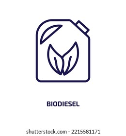 Biodiesel Icon From Ecology Collection. Thin Linear Biodiesel, Fuel, Gasoline Outline Icon Isolated On White Background. Line Vector Biodiesel Sign, Symbol For Web And Mobile