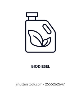 biodiesel outline icon.  Thin line icon from ecology collection. Editable vector isolated on white background