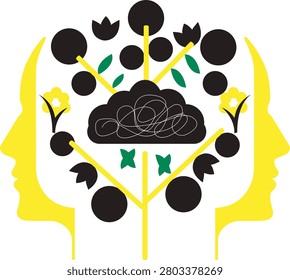 Biodiversity concept vector showing ecosystem growth environmental harmony and human responsibility