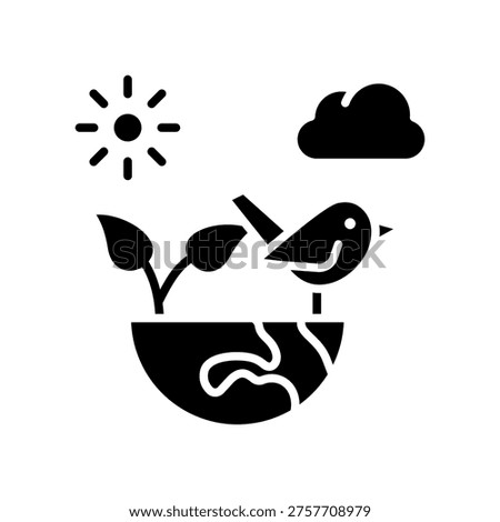 Biodiversity Conservation Icon Glyph Vector Illustration