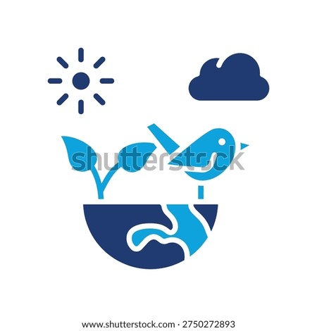 Biodiversity Conservation Icon Mixed Vector Illustration