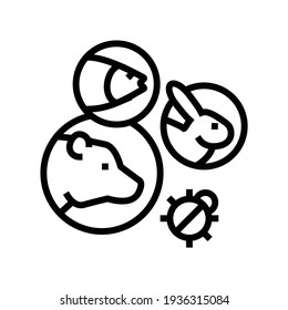 biodiversity and ecosystem line icon vector. biodiversity and ecosystem sign. isolated contour symbol black illustration