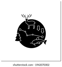 Biodiversity glyph icon.Variety,life variability on Earth. Different animals,plants kinds. Underwater ecosystem.Earth protection concept. Filled flat sign. Isolated silhouette vector illustration