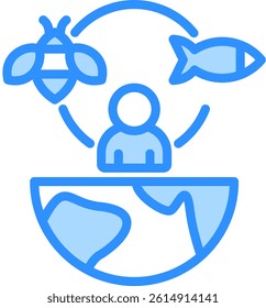 Biodiversity Icon Blue Color Vector Illustration