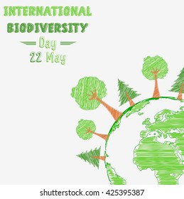 Biodiversity international day with shape paintings.Vector
