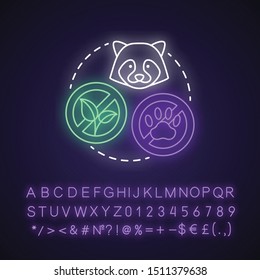 Biodiversity loss neon light concept icon. Disappearance of plants and animals from planet idea. Extinction of species. Glowing sign with alphabet, numbers and symbols. Vector isolated illustration